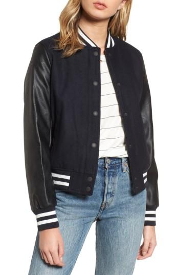 Women's Levis Mixed Media Varsity Bomber Jacket