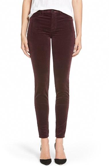 Women's J Brand '815' Mid Rise Velveteen Super Skinny Jeans - Purple