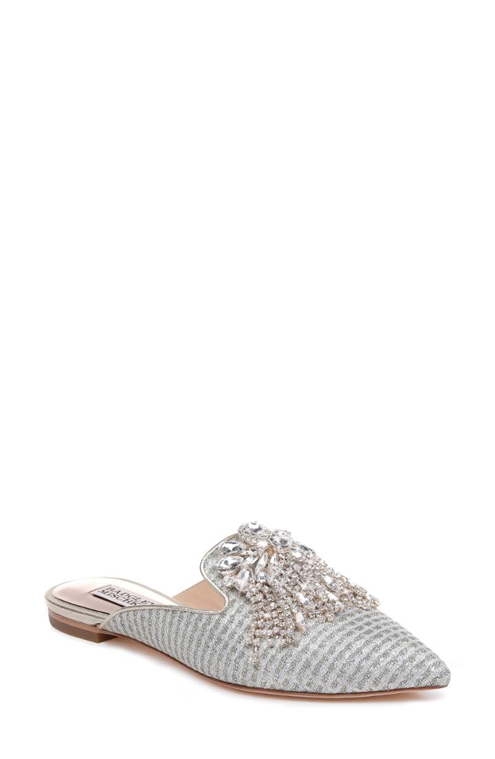 Women's Badgley Mischka Farley Embellished Mule .5 M - Metallic