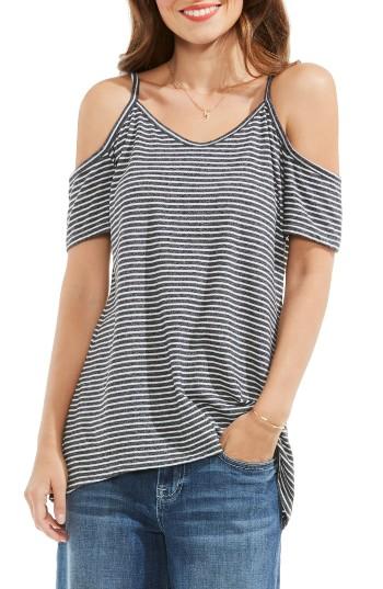 Women's Two By Vince Camuto Studio Stripe Knit Cold Shoulder Top