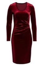Women's Fraiche By J Ruched Velvet Body-con Dress - Burgundy