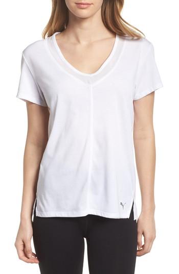 Women's Puma Slouchy V-neck Tee - White