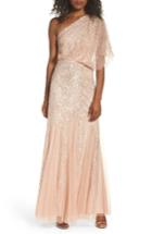 Women's Adrianna Papell Sequin One-shoulder Gown - Pink