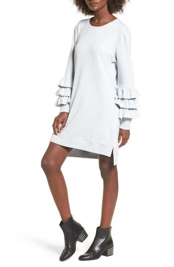 Women's Bp. Tier Sleeve Sweatshirt Dress - Blue