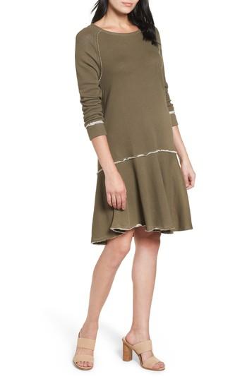 Women's Caslon Ruffle Hem Knit Dress, Size - Green