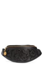 Versace Crystal Embellished Leather Belt Bag - Black