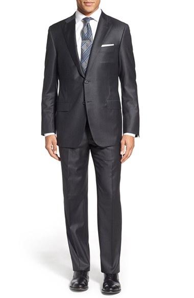 Men's Hickey Freeman 'beacon - B Series' Classic Fit Solid Wool Suit