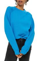 Women's Topshop Crewneck Sweatshirt Us (fits Like 0) - Blue