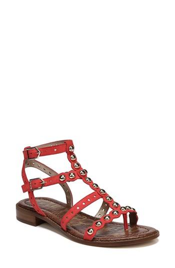Women's Sam Edelman Elisa Studded Gladiator Sandal M - Orange