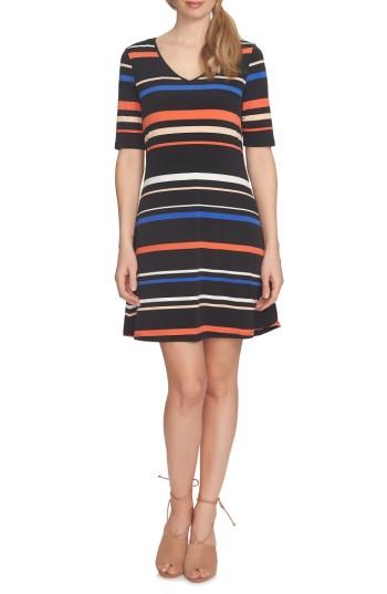 Women's Cece Stripe Knit Shift Dress - Black