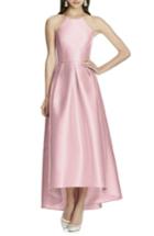 Women's Alfred Sung High/low Hem Sateen Halter Dress