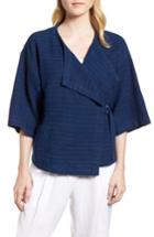 Women's Eileen Fisher Belted Kimono Jacket, Size /x-small - Blue