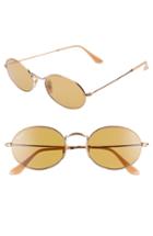 Women's Ray-ban Evolve 54mm Polarized Oval Sunglasses - Gold/ Copper Solid