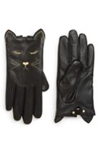 Women's Ted Baker London Cat Leather Touchscreen Gloves - Black