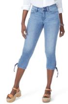 Women's Nydj Lace Up Hem Capri Jeans Hem - Blue