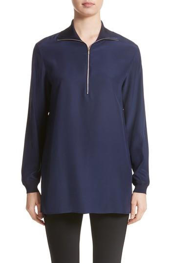 Women's Lafayette 148 New York Daryn Matte Silk & Knit Combo Blouse - Purple