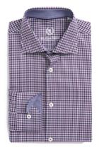 Men's Bugatchi Trim Fit Check Dress Shirt - - Purple
