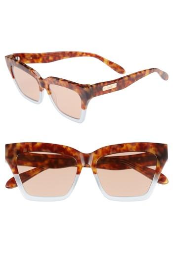 Women's Sonix Half Half 54mm Cat Eye Sunglasses - Powder Tortoise/ Mocha Solid