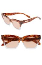 Women's Sonix Half Half 54mm Cat Eye Sunglasses - Powder Tortoise/ Mocha Solid