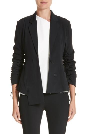 Women's Jason Wu Twill Ruched Sleeve Blazer - Black