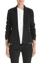 Women's Jason Wu Twill Ruched Sleeve Blazer - Black