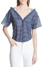 Women's Theory Modified Cold Shoulder Cotton Lawn Blouse