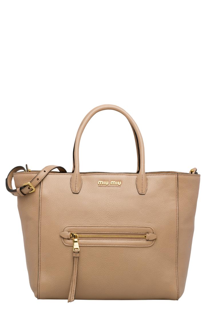 Miu Miu Madras Leather Satchel -