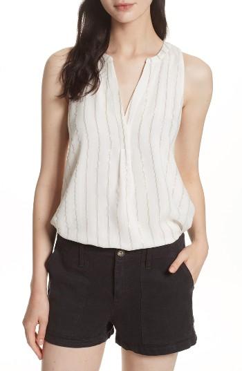 Women's Joie Aruna Metallic Stripe Top - White
