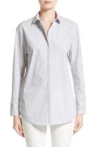 Women's Lafayette 148 New York Sabira Melange Stripe Cotton Blend Blouse