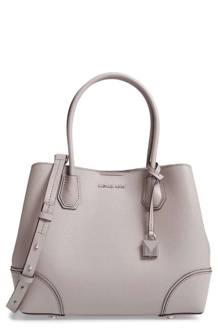 Michael Michael Kors Medium Mercer Gallery Leather Satchel - Grey