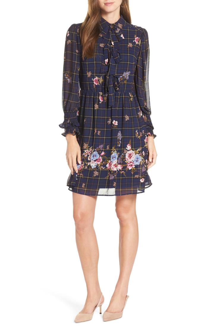 Women's 1901 Three-bow Long Sleeve Dress