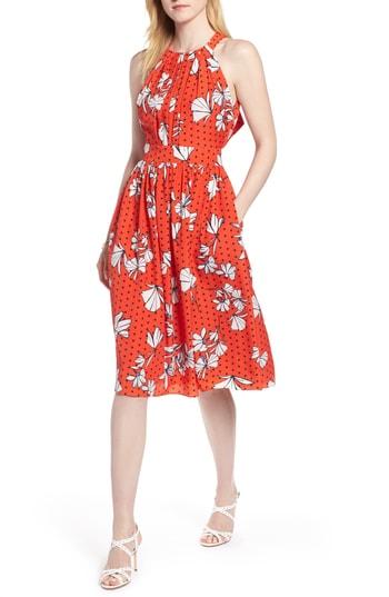 Women's 1901 Tie Back Halter Neck Dress - Red