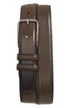 Men's Nordstrom Men's Shop Parker Leather Belt - Grey Dark