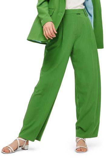 Women's Topshop Wide Leg Suit Trousers Us (fits Like 0) - Green