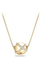 Women's David Yurman 'solari' Wrap Pendant Necklace With Pave Diamonds In 18k Gold