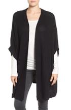 Women's Halogen Open Front Cardigan, Size - Black