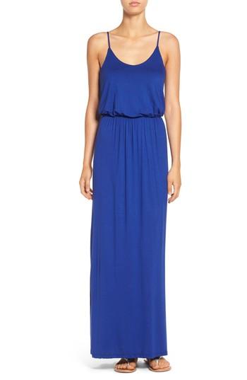 Women's Knit Maxi Dress - Red