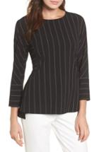 Women's Anne Klein Pinstripe Blouse - Black