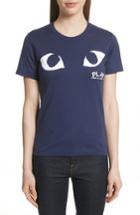 Women's Comme Des Garcons Play Logo Tee - Blue