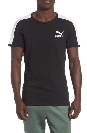 Men's Puma Slim Fit Classics T7 T-shirt - Black