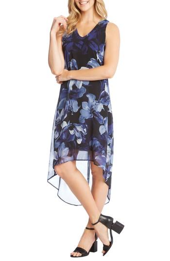 Women's Karen Kane Floral Print High/low Dress - Blue