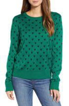 Women's & .layered Heart Sweater - Green