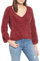 Women's Cotton Emporium Chenille Plunging Sweater - Purple