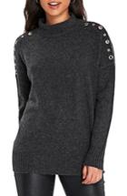 Women's Wallis Eyelet Shoulder Knit Tunic - Grey