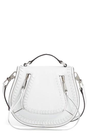 Rebecca Minkoff Small Vanity Leather Saddle Bag - White