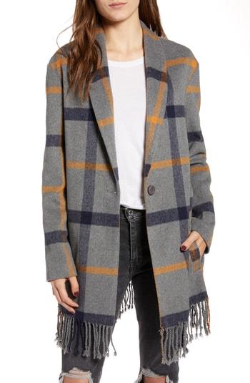Women's Bb Dakota Elementary Plaid Coat - Grey