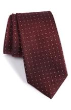 Men's Calibrate Mars Dot Silk Tie, Size - Red