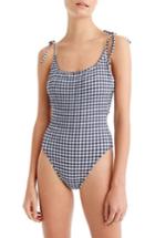 Women's J.crew Tie Shoulder One-piece Swimsuit - Blue
