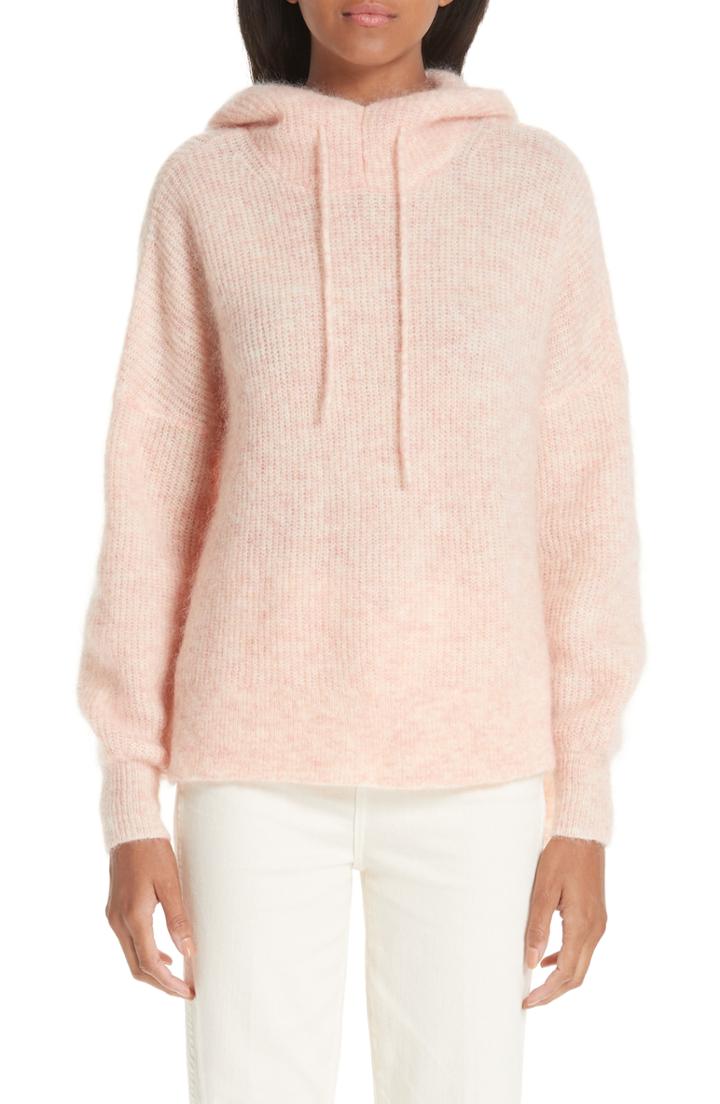 Women's Ganni Soft Wool Blend Hoodie - Pink