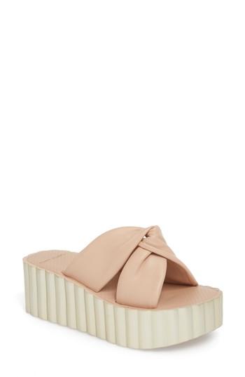 Women's Tory Burch Scallop Platform Slide Sandal M - Beige
